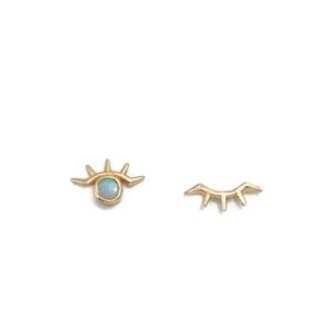 Merewif wink opal earrings studs